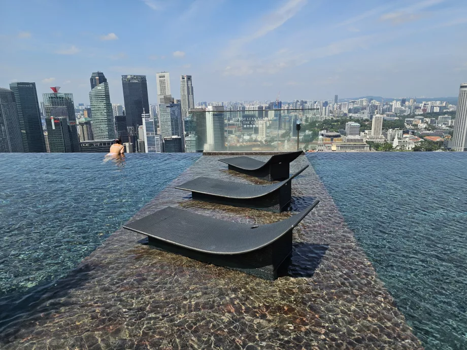 Rooftop pool and sun loungers