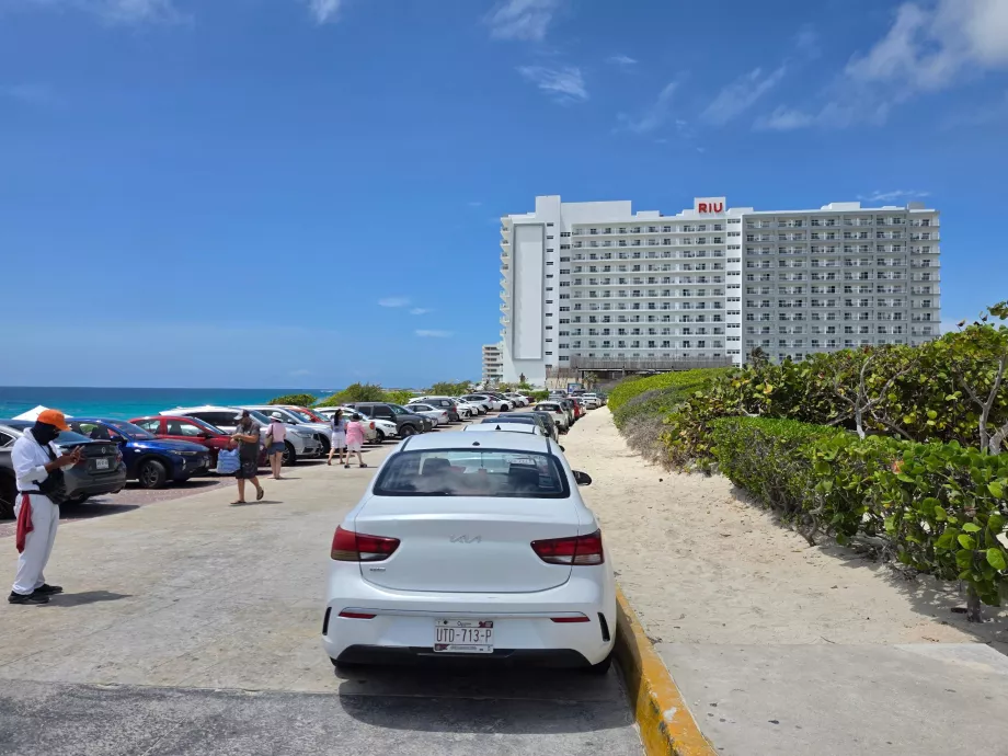 Parking at Playa Delfines