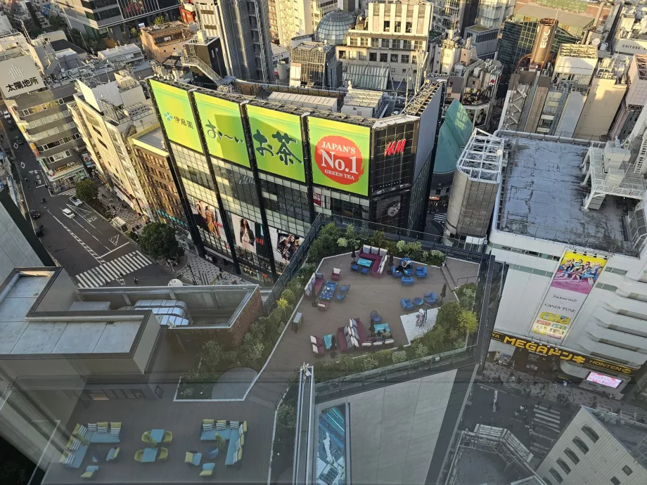 View of the outdoor terrace of the Gallery 11 restaurant