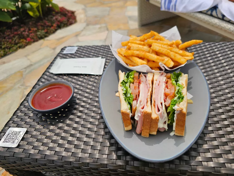 Snack by the hotel pool