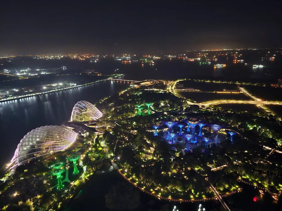 Night view of Gardens by the Bay