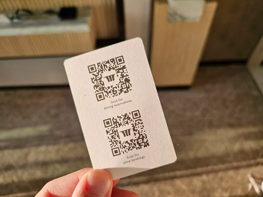 QR codes for restaurant reservations at the MBS shopping centre or hotel