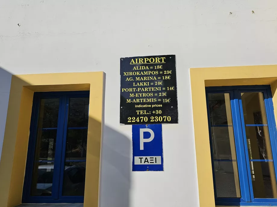 Taxi fares, Leros airport