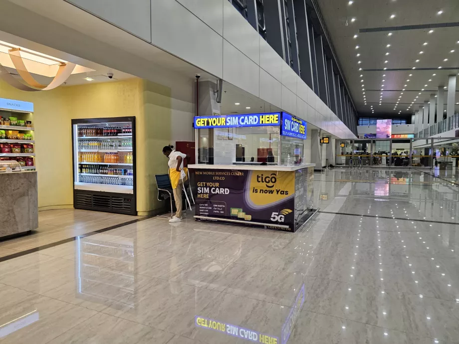 Sim card shop in the international arrivals hall