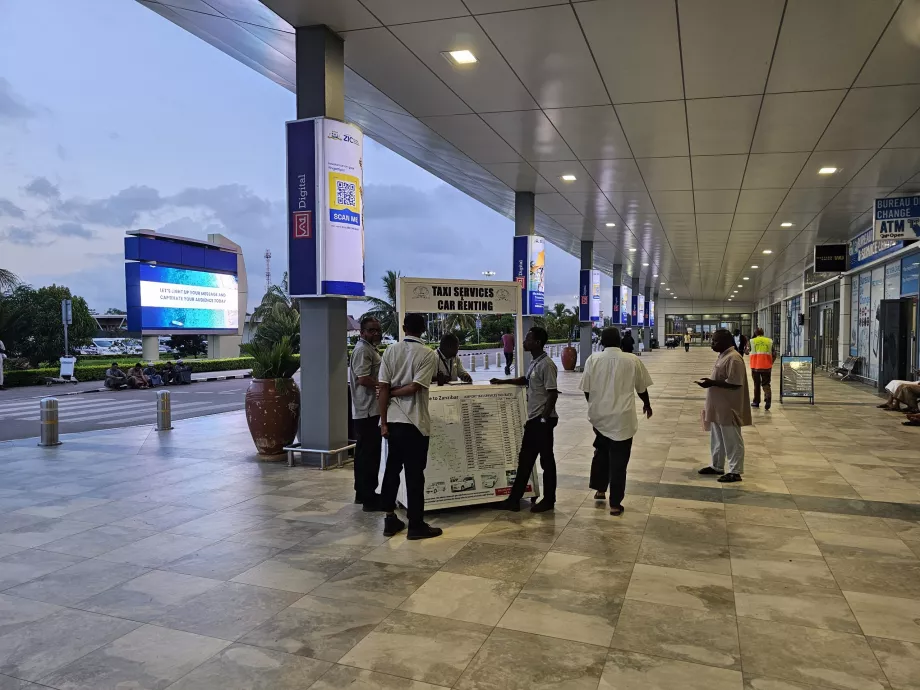 Taxi outside the international arrivals hall