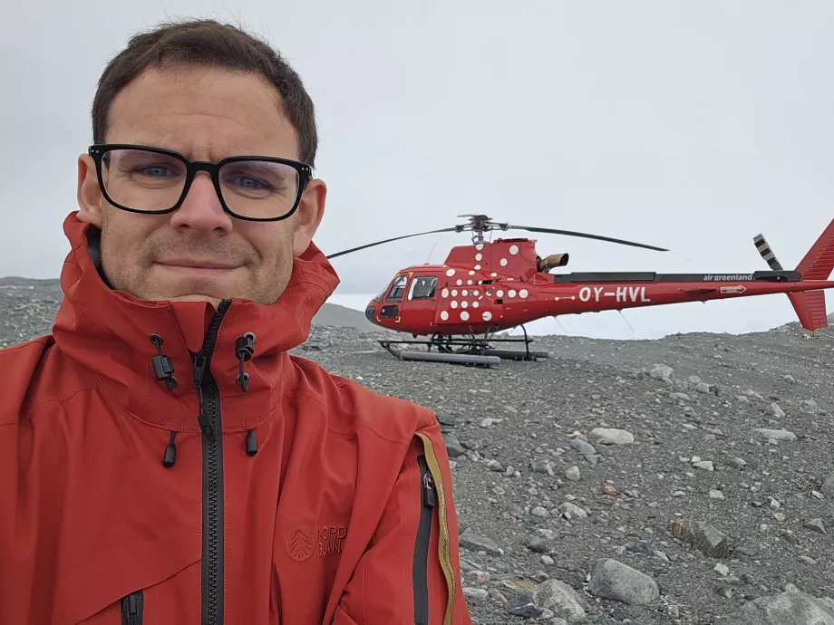 Christopher with helicopter