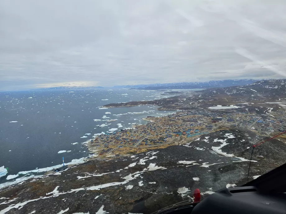 Ilulissat from a helicopter