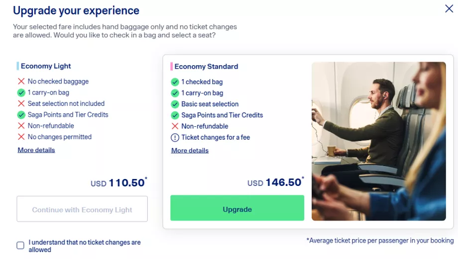Economy class tariffs