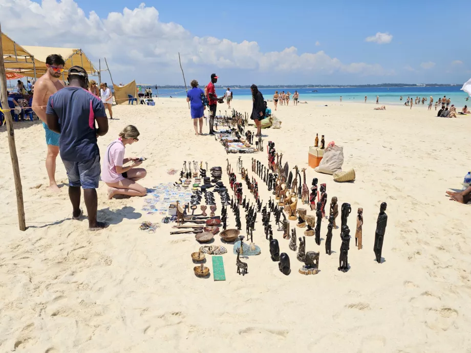 Souvenir sale at Nakupenda Sandbank