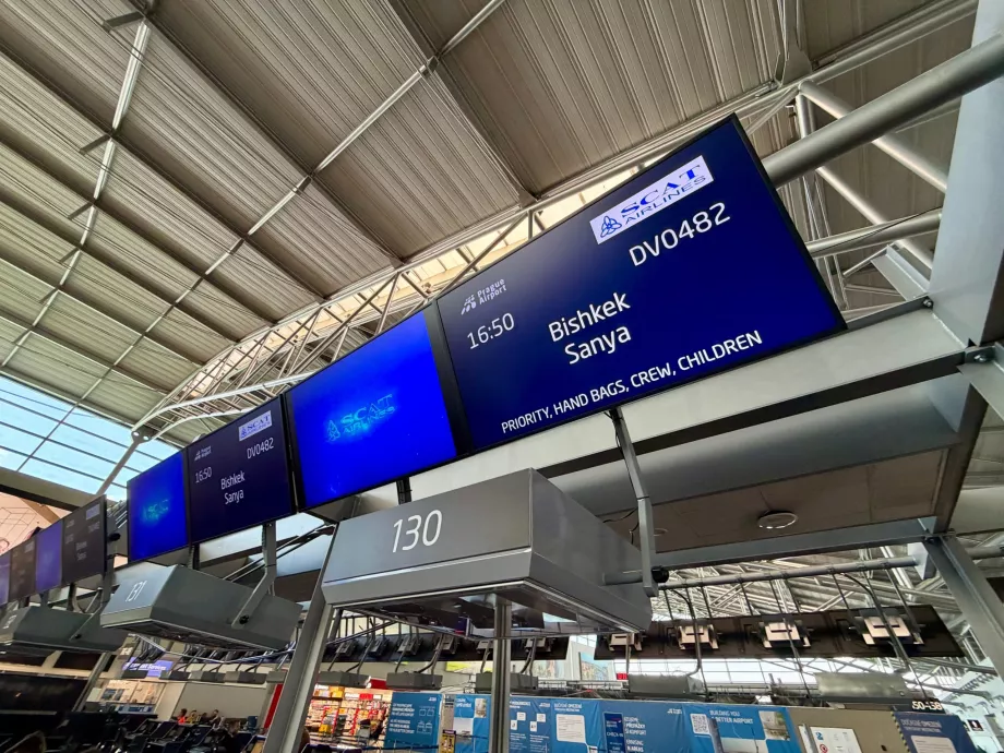 Check-in for SCAT Airlines flight