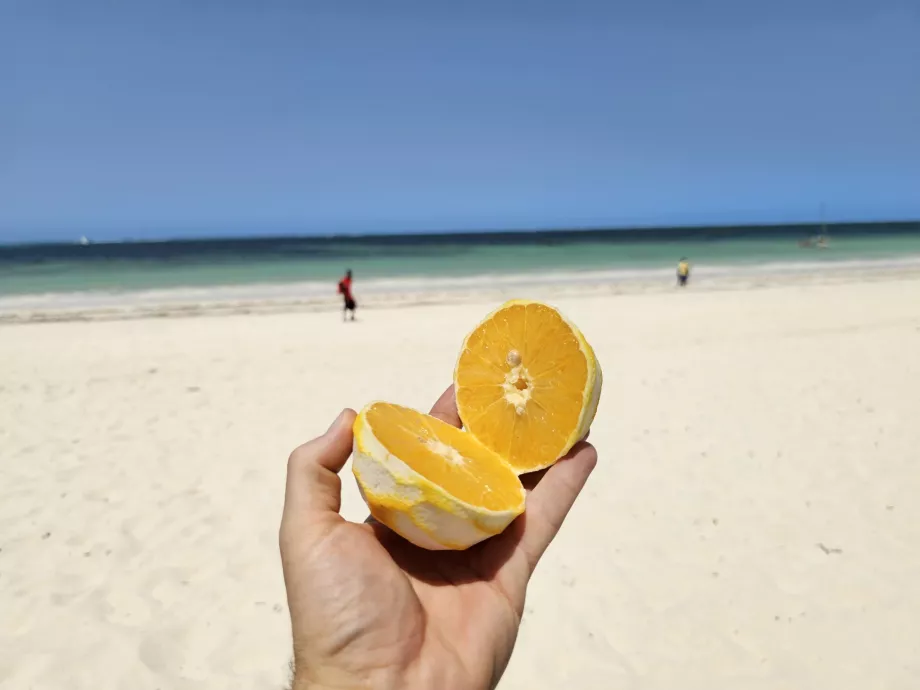 Orange on Kiwengwa beach