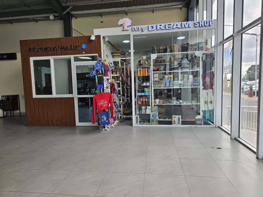 Souvenir shop in the departure hall