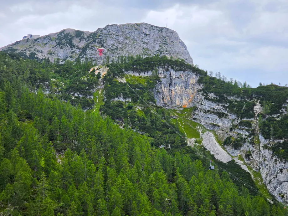 The second section of the cable car to Krippenstein