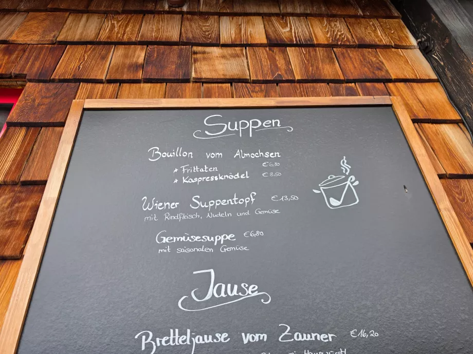 Prices in restaurants