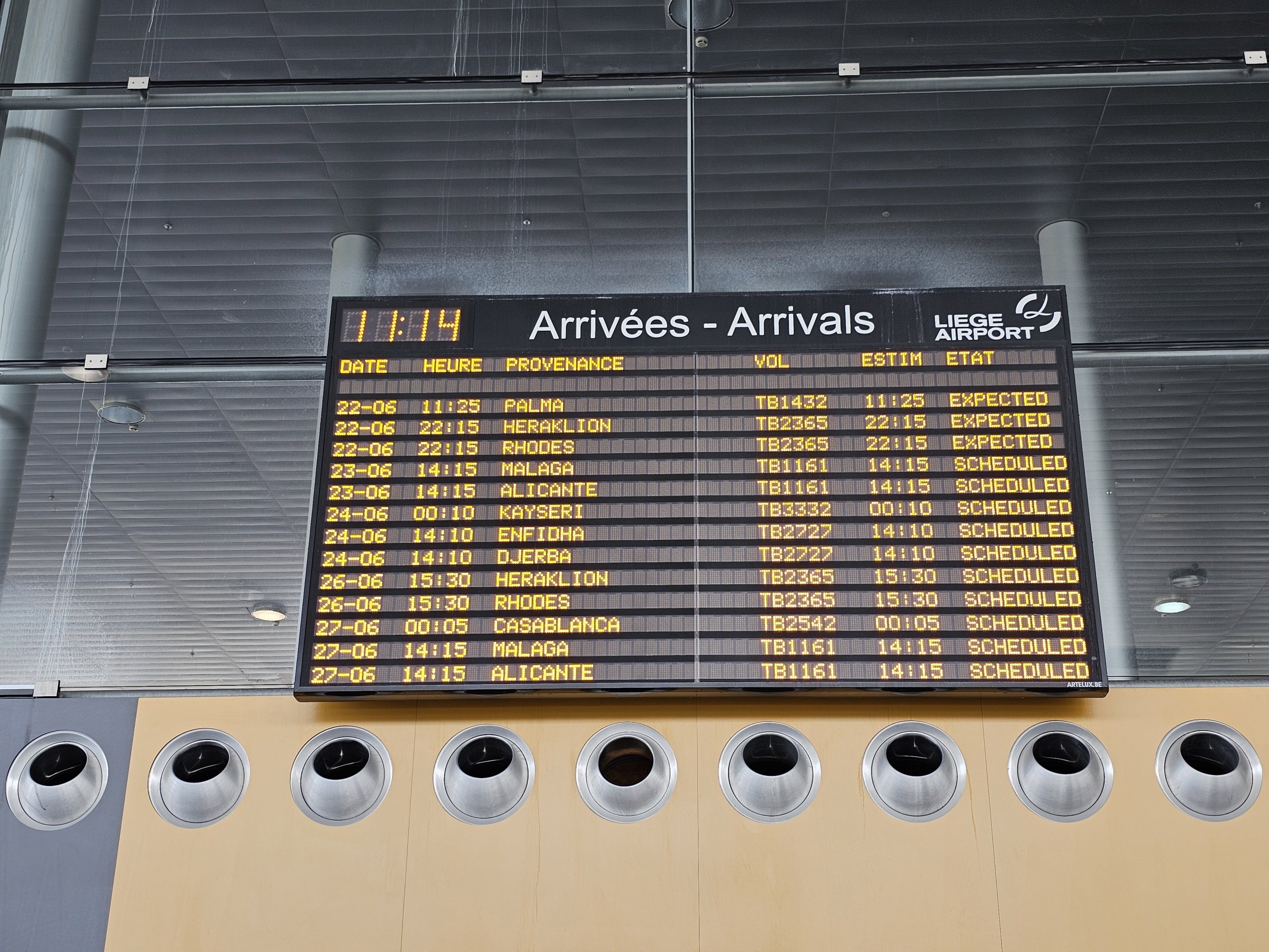 Arrivals And Departures At Liege Airport LGG 