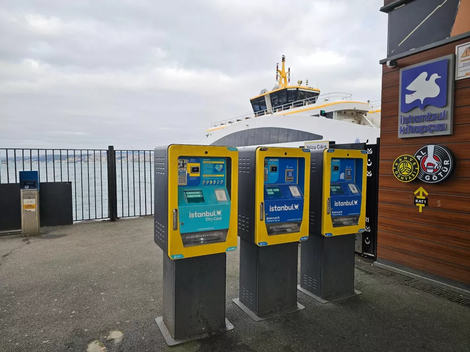 Ticket vending machines in front of the ferry dock