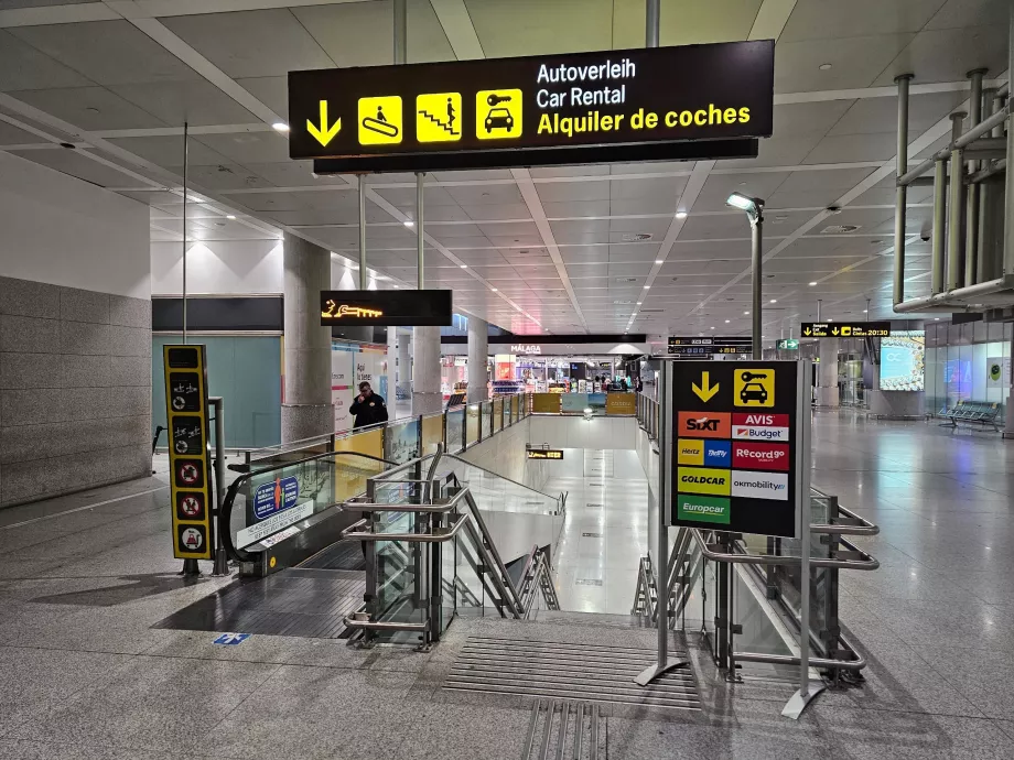 Car hire companies are located in the basement
