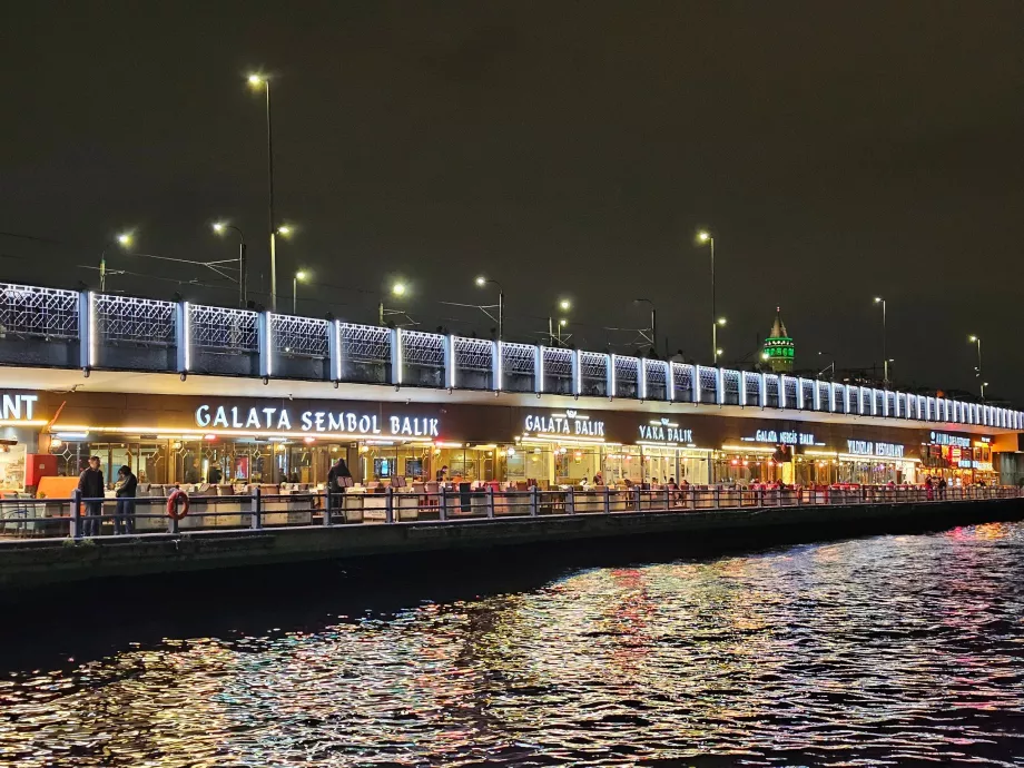 Galata Bridge at night