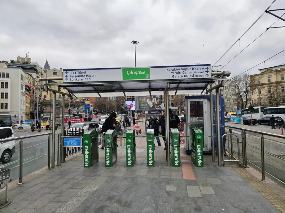 Turnstiles at the entrance to the tram stop