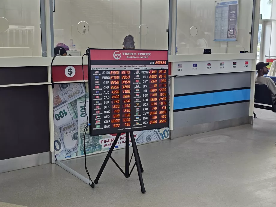 Exchange rates in Terminal 3