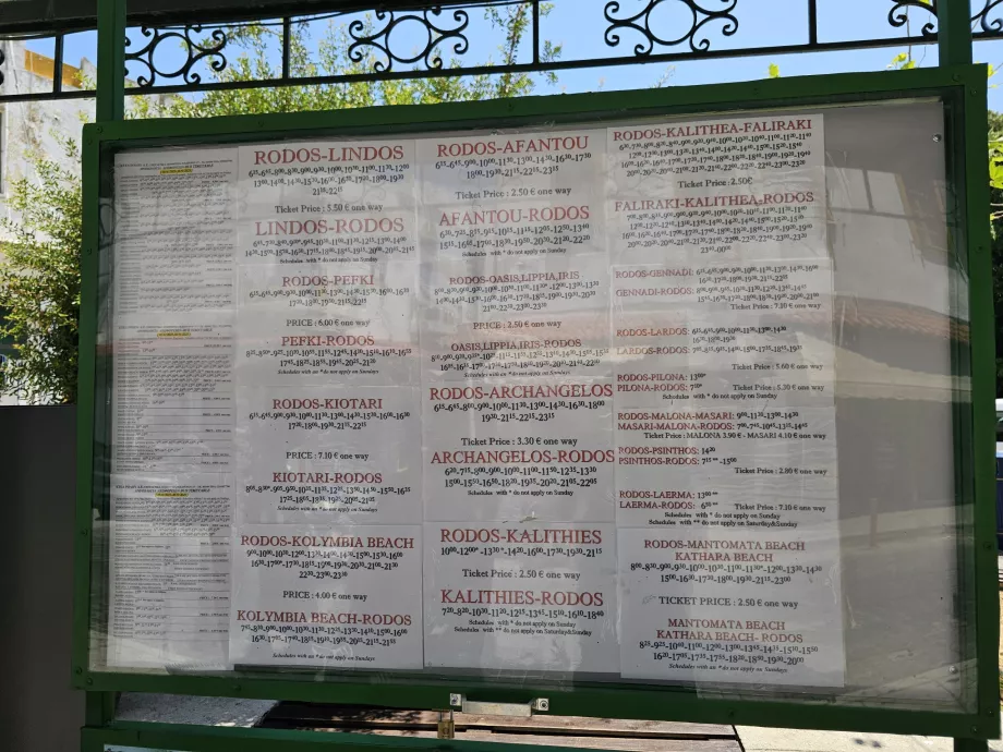 KTEL timetables
