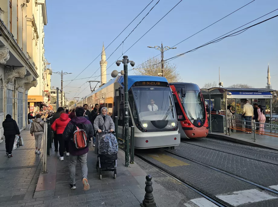 Tram stop at the Blue Mosque