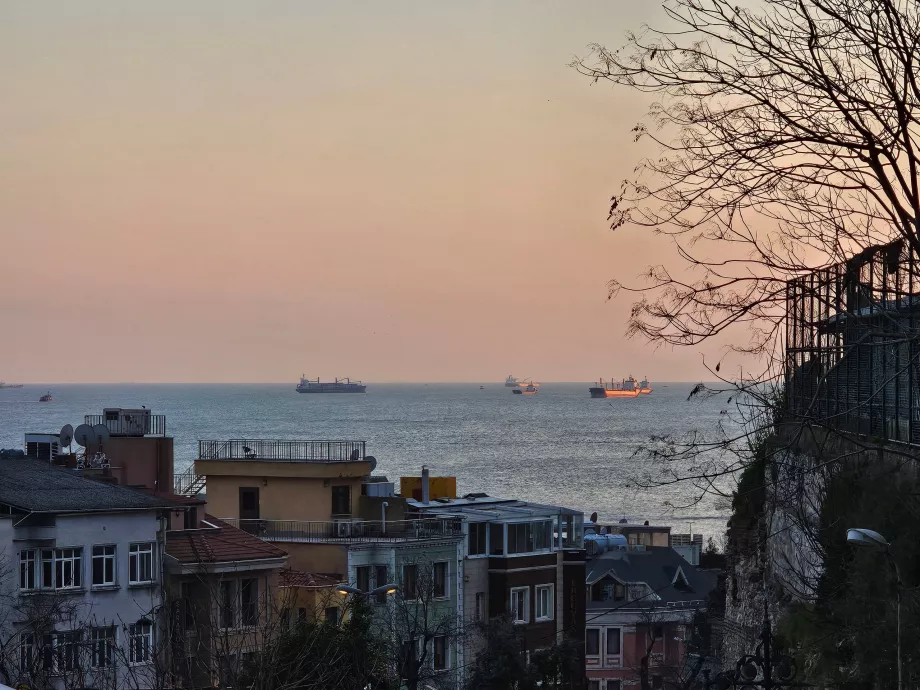 View from the streets below the Blue Mosque