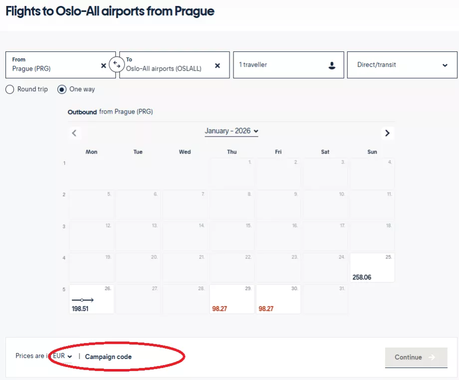Field for entering the promo code