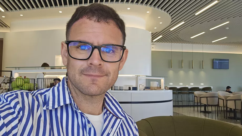 Christopher in Globair Handling Lounge, Rhodes Airport