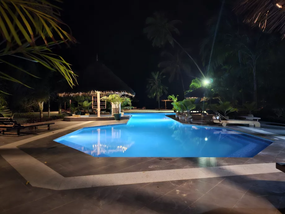 Swimming pool at night