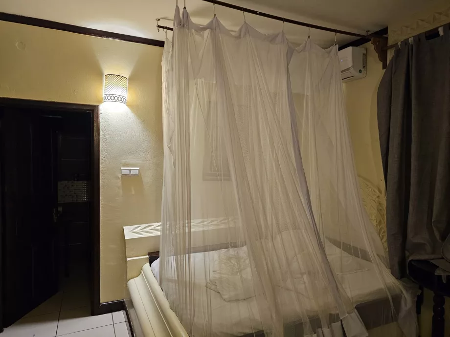 Mosquito net over the bed