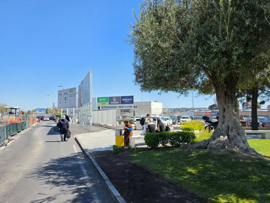 Walkway to the car rentals