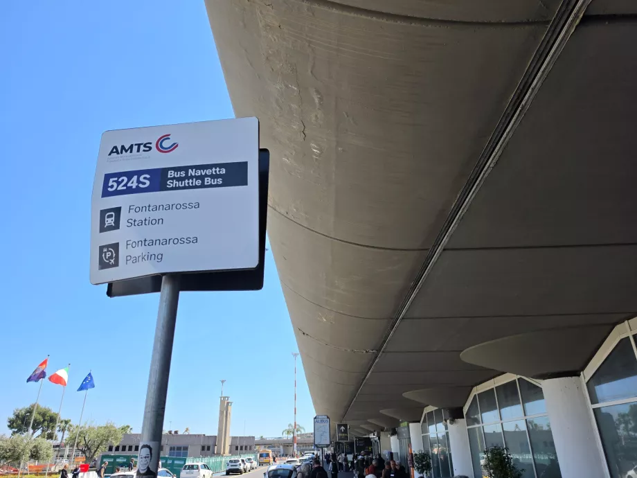 Shuttle bus stops in the direction of the railway station