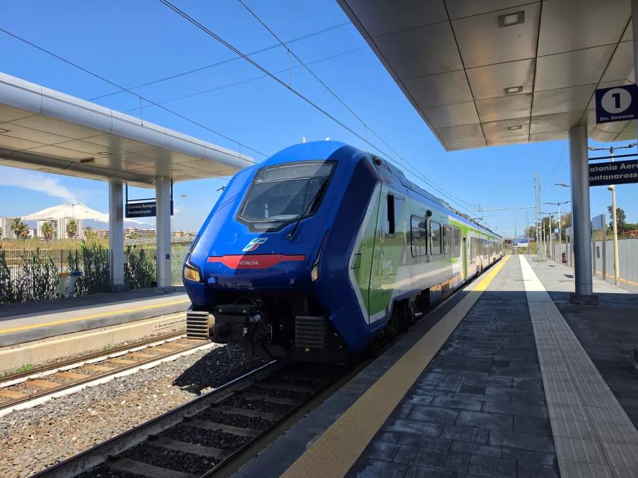 Trenitalia train at the station near the airport