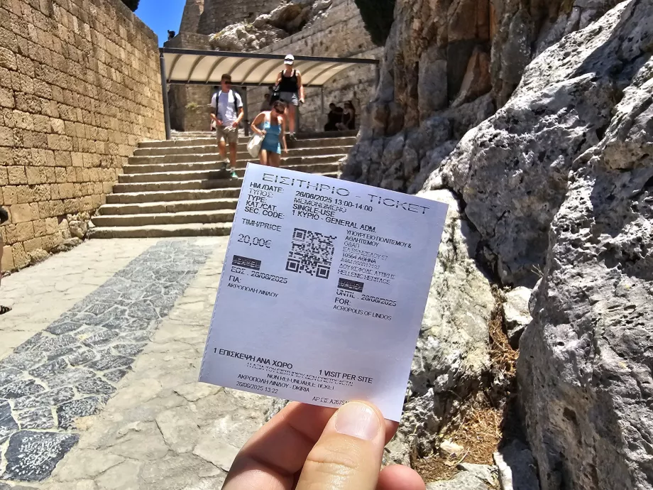 Ticket to the Acropolis of Lindos