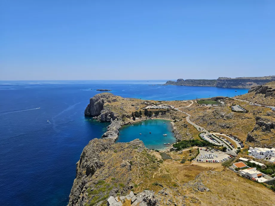 View of St. Paul Bay from the Lindos Acropolis