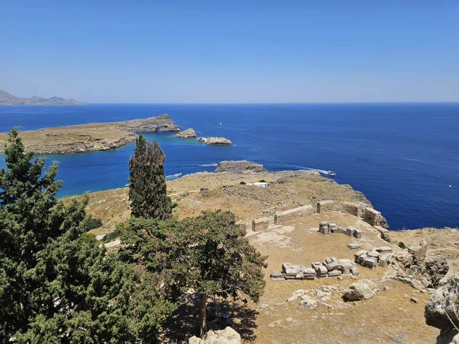 Sea view from the acropolis of Lindos