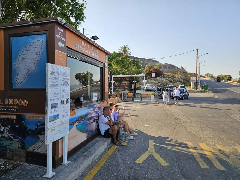 Bus ticket sales, Lindos