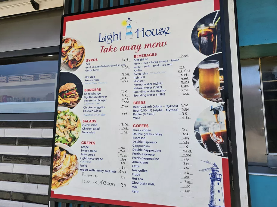 Food prices at Prasonisi