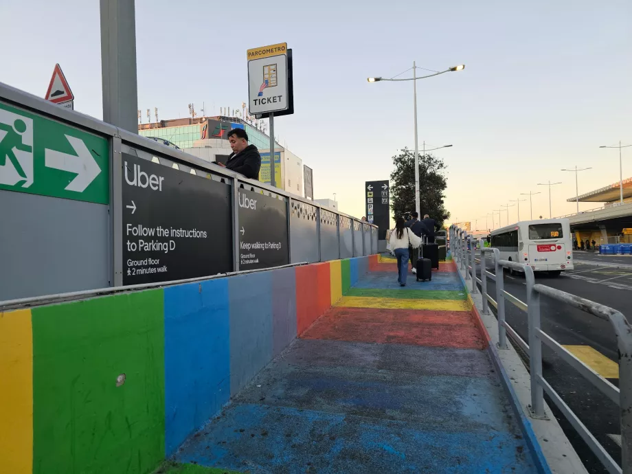 Directions to the Uber pick-up point