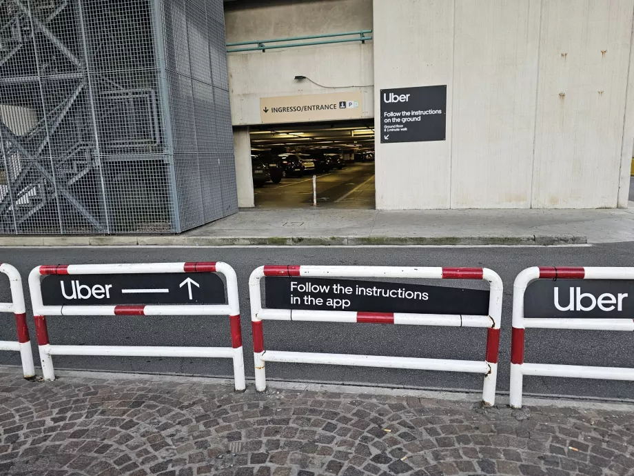 Directions to the Uber pick-up point