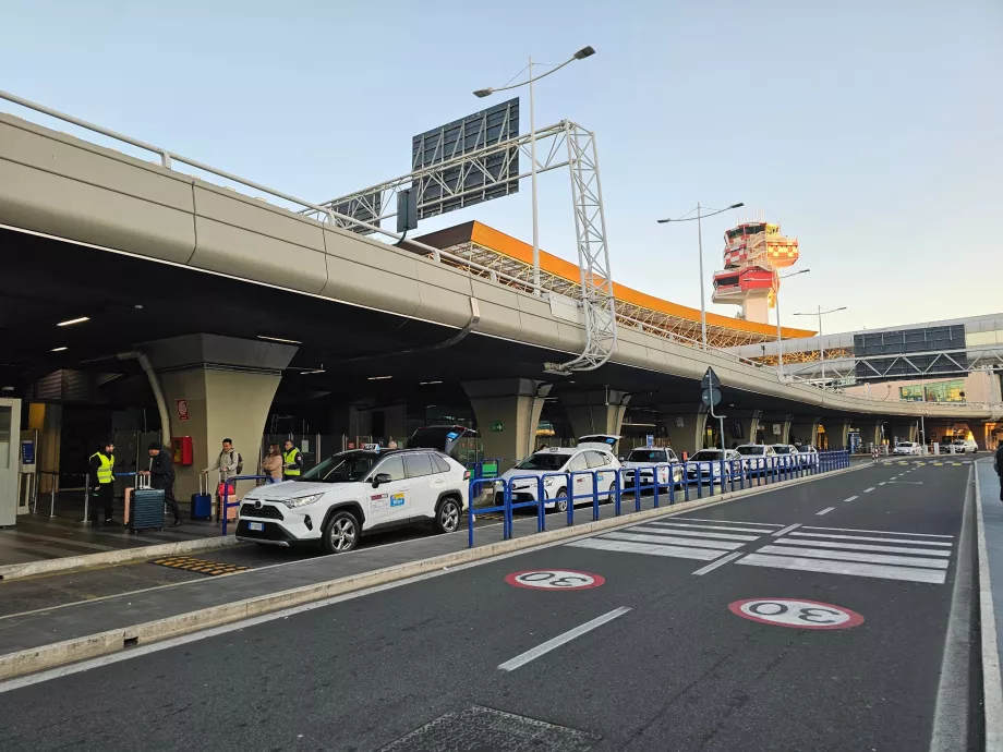 Taxi rank directly in front of the terminal