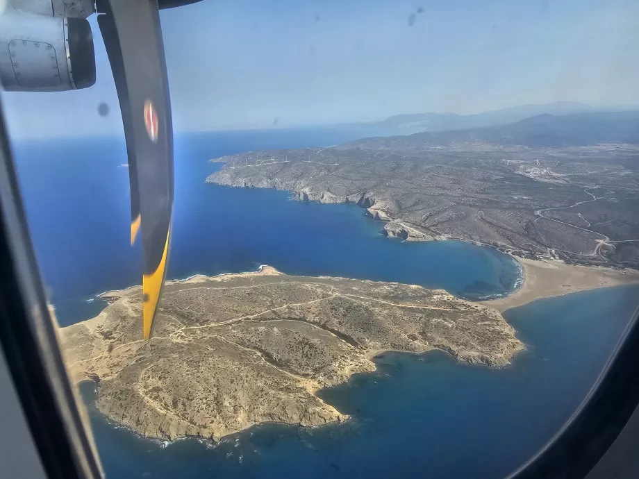 Prasonisi as seen from the flight Karpathos - Rhodes