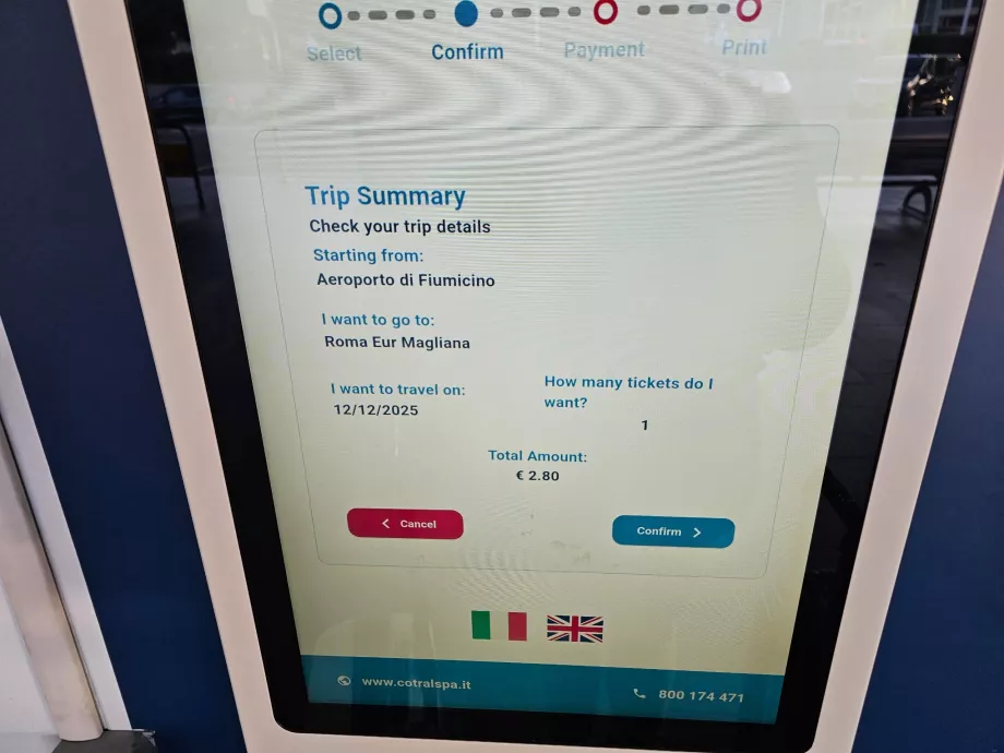 Cotral ticket machines