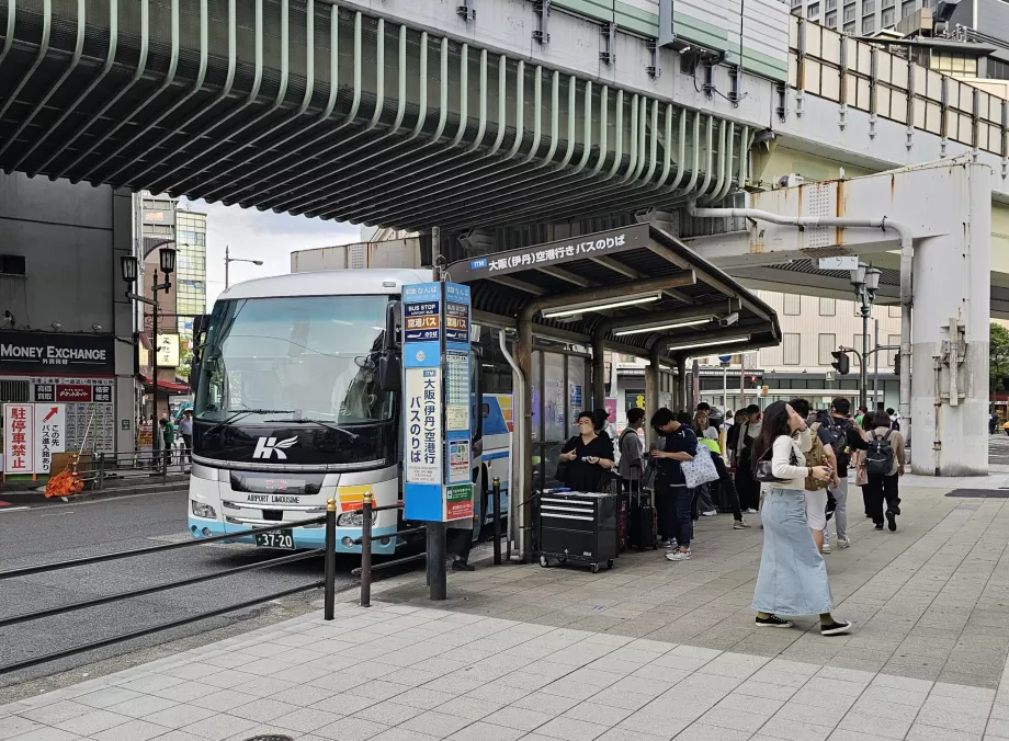 Bus stop at Namba station