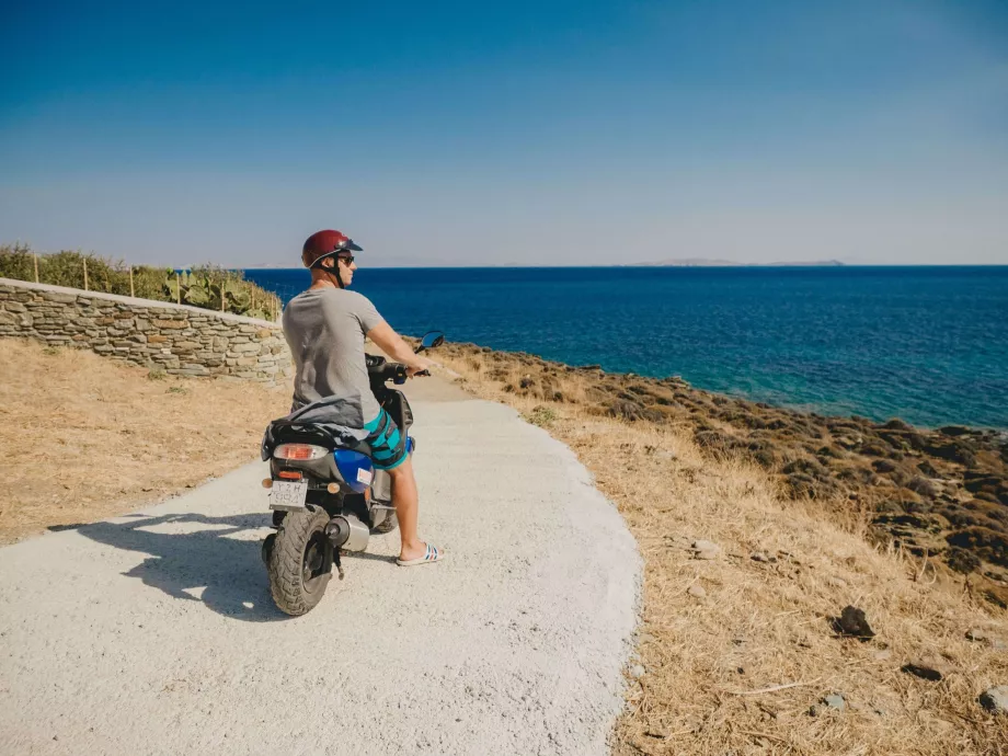 Tinos on a scooter