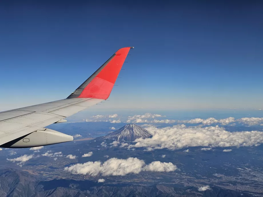Mount Fuji from a plane on the Shizuoka-Sapporo route