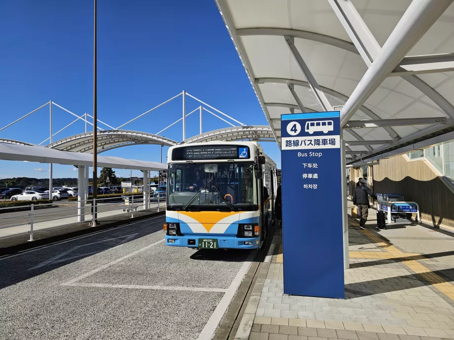 Bus stop in front of the terminal