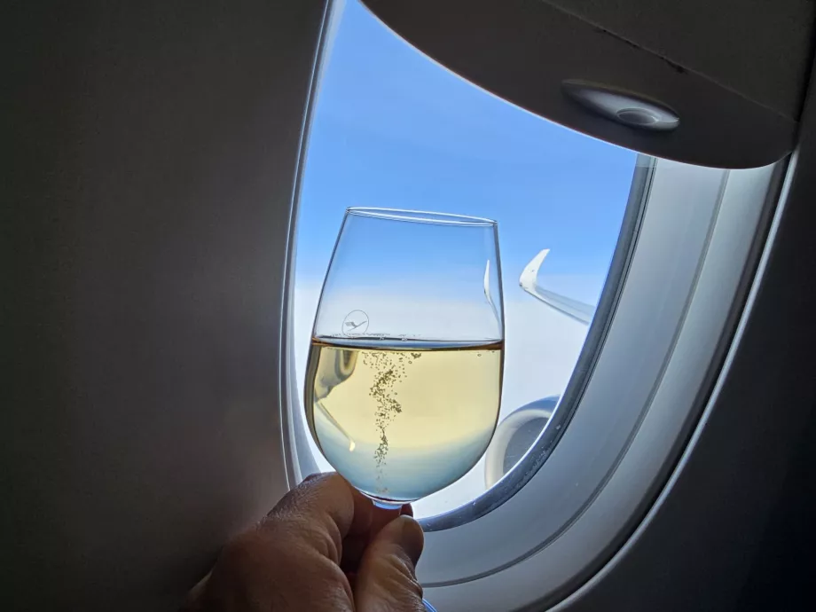 Champagne during the flight