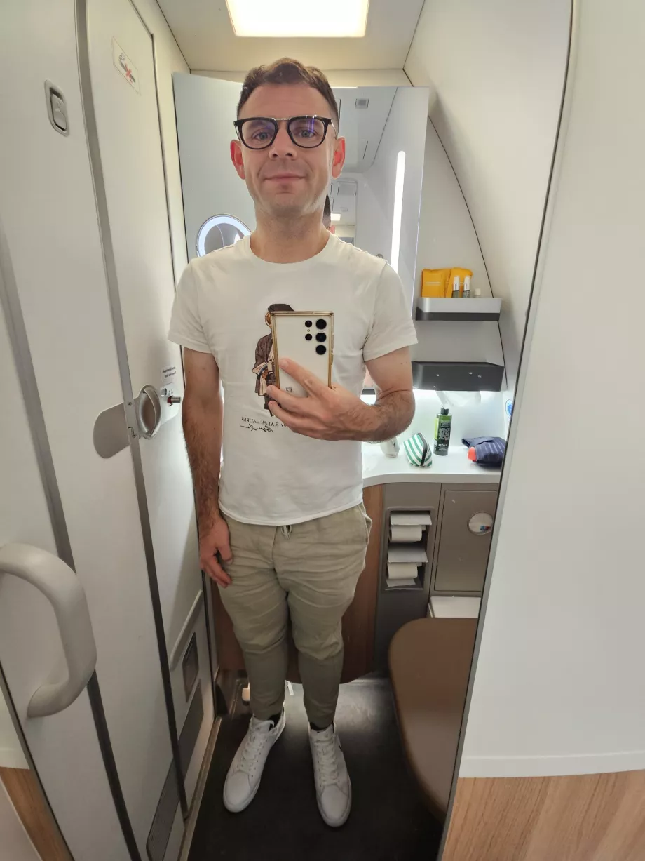 Christopher on the toilet